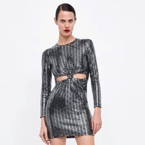 Zara Sequin cut out dress size xlarge